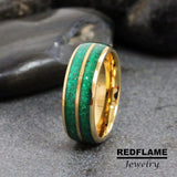 Emerald Yellow gold  Tungsten Carbide Rings - Custom Order