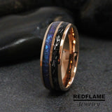 Alexandrite Gibeon Meteorite  Rose Gold  Tungsten Carbide Rings - Custom Order