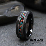 Meteorite Galaxy Opal Black  Tungsten Carbide Rings - Custom Order