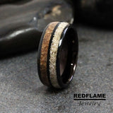 Your Sand Black Two channels  Tungsten Carbide Rings - Custom Order