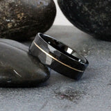 Your Sand 14K gold filled wire Black Tungsten Ring- Custom Order