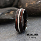 Deer Antler Ring Elk Moose Wood Black Tungsten Carbide Ring- Custom Order