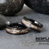 Your Sand your shell Black Tungsten Carbide Rings - Custom Order