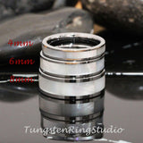 4mm Mother of Pearl Silver Gray Tungsten Ring