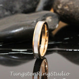 4mm Mother of Pear Rose Gold Tungsten Ring