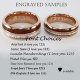 Rose Gold Accent Black and Silver Tungsten Ring 6 mm 8 mm