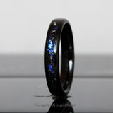 Meteorite Nebula Black Tungsten Ring 4mm