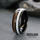 Your Sand and Meteorite Dinosaur Bone Tungsten Ring- Custom Order