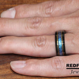 Alexandrite Crushed Flat Tungsten Ring- Custom Order