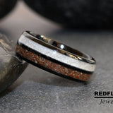 Your Sand and Meteorite Dinosaur Bone Tungsten Ring- Custom Order