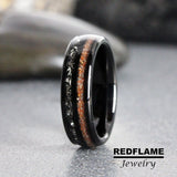 Meteorite Dinosaur Bone Tungsten Ring- Custom Order