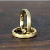 Yellow Gold Sandblasted Tungsten Carbide Ring 3 mm