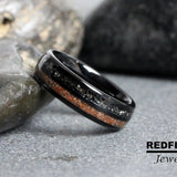 Meteorite Dinosaur Bone Tungsten Ring- Custom Order