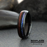 Rosewood And Alexandrite Tungsten Ring- Custom Order