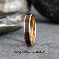 Crushed Black Opal Inlaid Tungsten Carbide Ring 4 mm