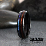 Rosewood And Alexandrite Tungsten Ring- Custom Order