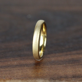 Yellow Gold Sandblasted Tungsten Carbide Ring 3 mm