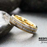 Deer Antler Gold Tungsten Ring- Custom Order