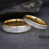 Moonstone Tungsten Ring Set- Custom Order