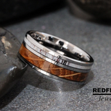 Deer Antler Whiskey Barrel Tungsten Ring