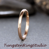 Rose Gold Polish Tungsten carbide Ring 2 mm