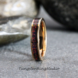 Crushed Black Opal Inlaid Tungsten Carbide Ring 4 mm