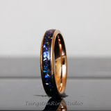 Meteorite Nebula Rose Gold Tungsten Ring