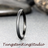 Black Sandblasted Tungsten Carbide Ring 2 mm