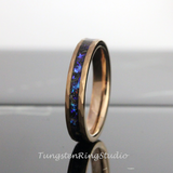 Meteorite Nebula hammered Rose Gold Tungsten Ring