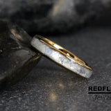 Rainbow Moonstone Gold Tungsten Ring- Custom Order