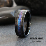 Alexandrite Crushed White Gold Stripe Tungsten Ring- Custom Order