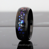 Meteorite Nebula Black Tungsten Ring Set