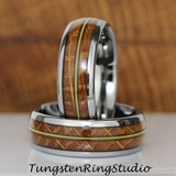 Guitar String Whiskey Barrel Tungsten Carbide Ring