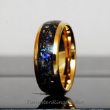 Meteorite Nebula Yellow Gold Tungsten Ring