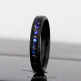 Meteorite Nebula Black Tungsten Ring 4mm