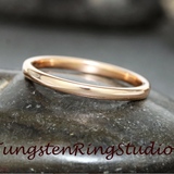 Rose Gold Polish Tungsten carbide Ring 2 mm