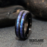 Double Inlay Alexandrite Crushed Tungsten Ring- Custom Order