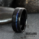 Alexandrite Crushed Hammered Tungsten Ring- Custom Order