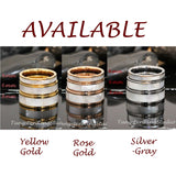 Mother of Pearl Yellow Gold Tungsten Ring Set