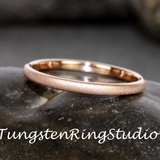 Rose Gold Sandblasted Tungsten Carbide Ring 2 mm 3 mm