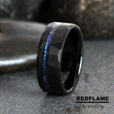 Alexandrite Crushed Hammered Tungsten Ring- Custom Order