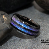 Double Inlay Alexandrite Crushed Tungsten Ring- Custom Order