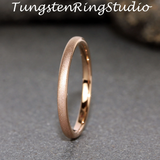 Rose Gold Sandblasted Tungsten Carbide Ring 2 mm 3 mm