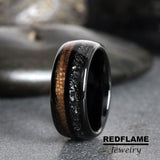 Walnut Wood Meteorite Tungsten Ring- Custom Order