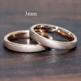 Rose Gold Sandblasted Tungsten Carbide Ring 2 mm 3 mm