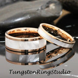 Mother of Pearl Tungsten Ring Set