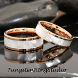 Mother of Pearl Tungsten Ring Set