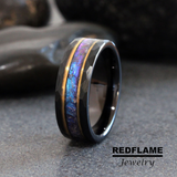 Alexandrite Crushed Hammered Tungsten Ring- Custom Order