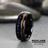 Nebula Meteorite Walnut Wood Tungsten Ring- Custom Order