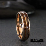 Dinosaur Bone and Whiskey Barrel Tungsten Ring- Custom Order